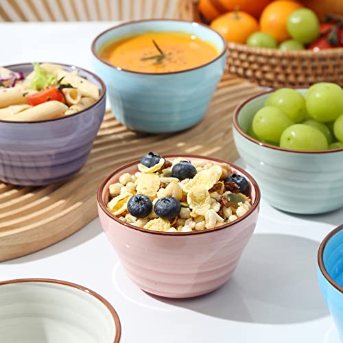 Ceramic 8oz Bouillon Cups 4 Inch Small Dessert Bowls for Soup Dipping Sauce Coffee Cupping (6 Count)