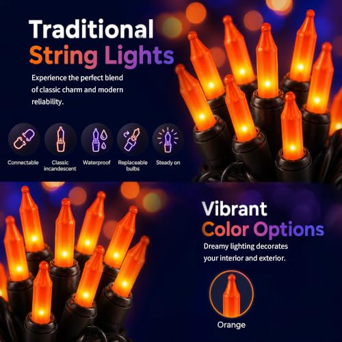Orange Halloween Lights (21 Foot)