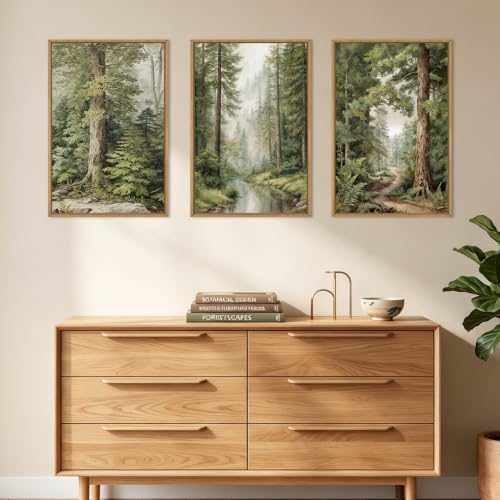 Misty Forest Green Canvas Wall Art