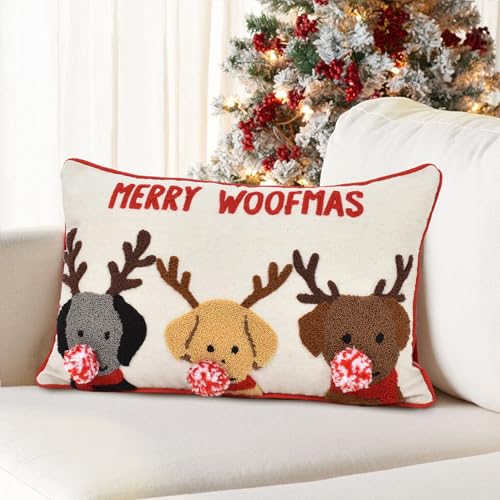 Merry Woofmas Christmas Pillow Covers 12x20