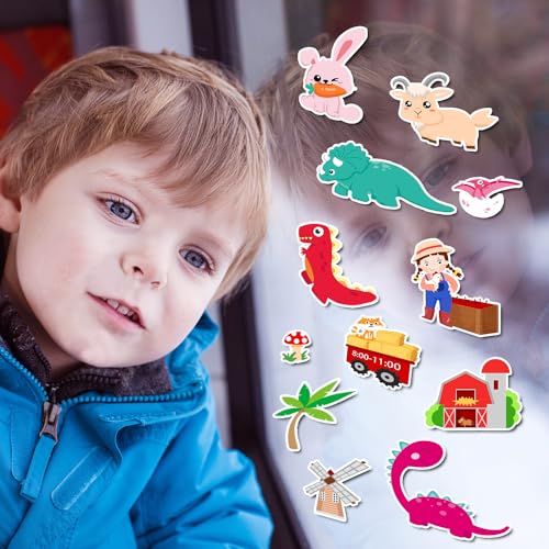 Window Clings Stickers for Kids Window Gel Clings Decals Thick Gel Clings Toddlers and Adults Classroom Home Nursery Airplane Birthday Party Supplies