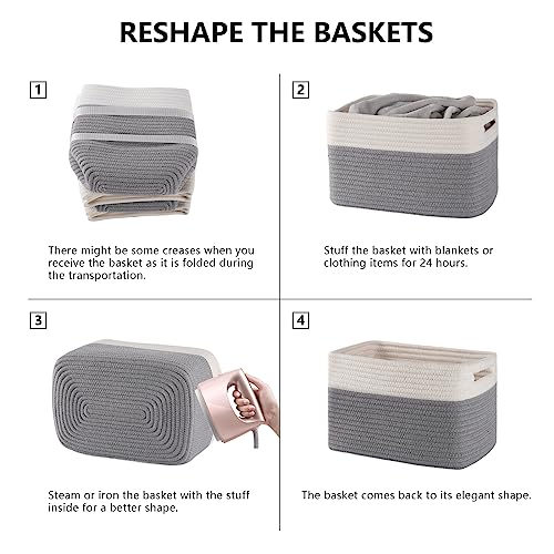 4 Pack Storage Baskets for Organizing (4 Count)