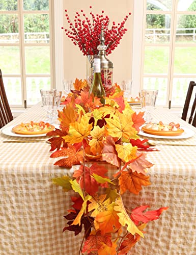 5 Pack Fall Leaves Garland Decorations for Home (5 Count)