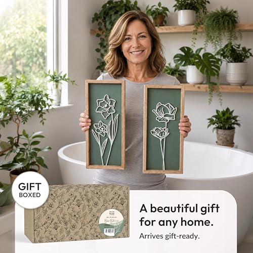 Floral 3D Green Wall Art (2 Count)