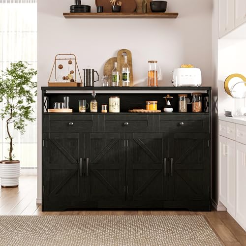 52" L Modern Farmhouse Sideboard Buffet Cabinet