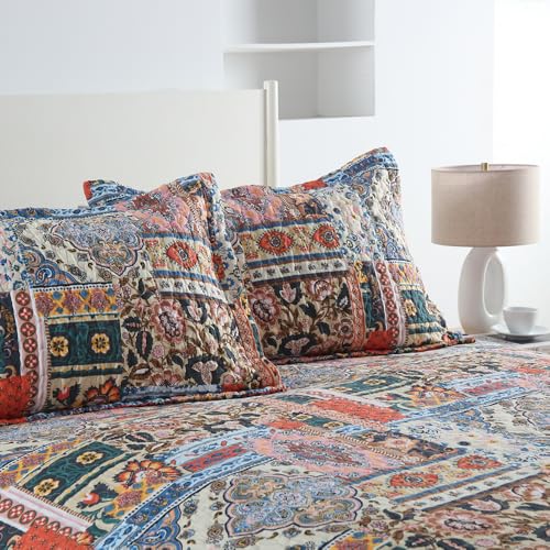 Cotton Bedspread Quilt Sets Reversible Coverlet Sets Comforters Vintage Bohemian Patchwork Bedspread Bedding Sets