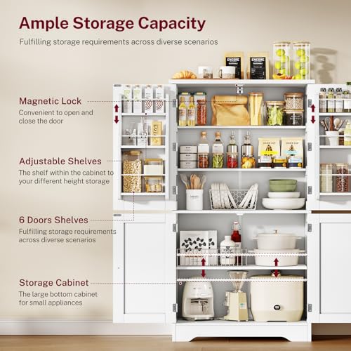 Pantry Cabinet with 4 Doors
