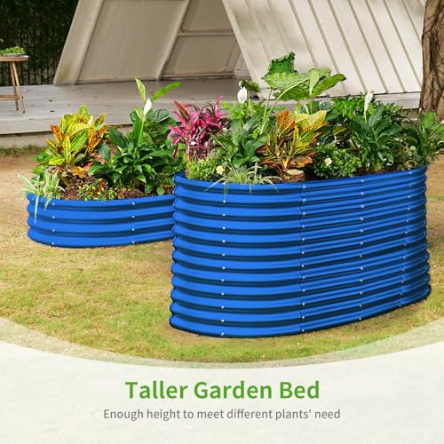8x4x3ft Oval Galvanized Raised Garden Beds