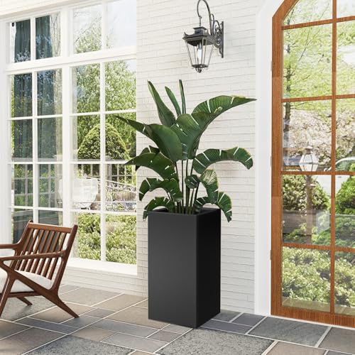 Metal Planter Box for Outdoor Plants 15" L x 15" W x 30" H