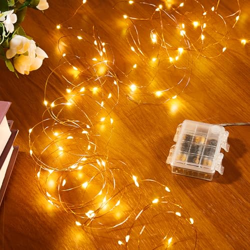 4 Pack 16.4 Ft. Battery Operated Outdoor String Lights with Remote & Timer (4 Count)