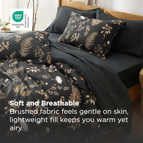 Floral Black Comforter Set
