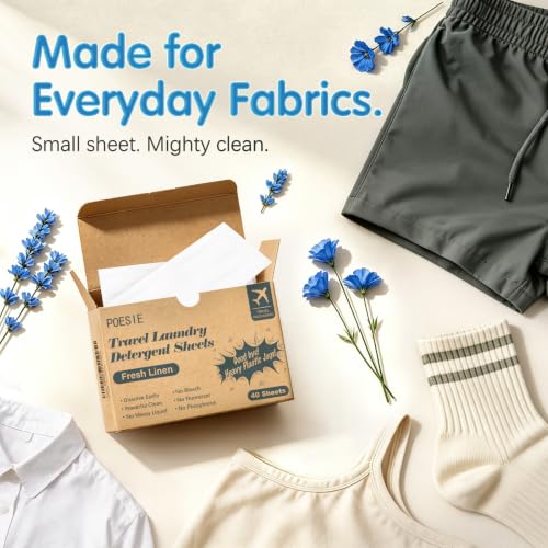 Travel Laundry Detergent Sheets Fresh Linen 40 Count