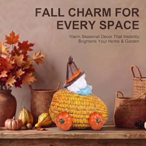 Fall Gnome Corn Car Figurine