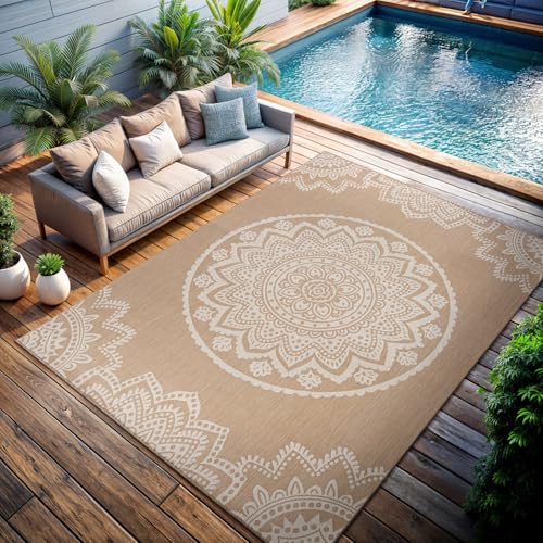 Outdoor Rug 9x12 Modern Area Rugs for Large Indoor and Outdoor Patios and Porches
