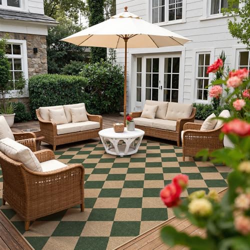 Checkered Easy Jute Living Room Rug (80 Sq Ft)