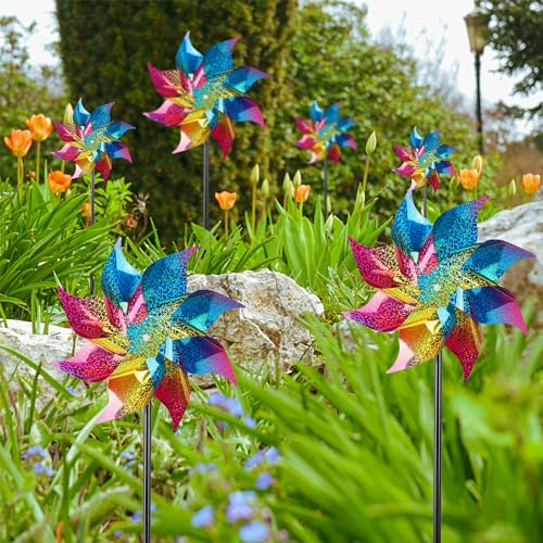 10 Pack Reflective Pinwheels Wind Spinner (10 Count)