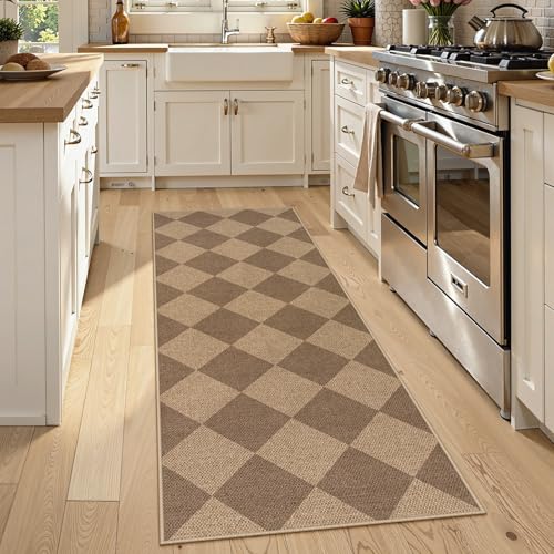 Checkered Easy Jute Outdoor Runner Rug