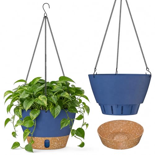 2 Pack 8 Inch Hanging Baskets for Plants Outdoor Indoor (72 Count)