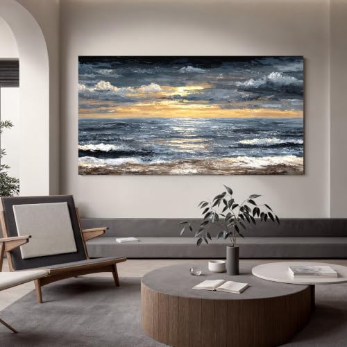 Canvas Oversized Wall Art Decor Modern Wall Art Pictures for Living Room Abstract Coastal Wall Art Prints Large Landscape Wall Art Decorations Abstract Canvas Art Wall Decor Home Office Decor 29"X58"