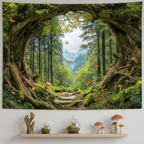 Green Nature Forest Tapestry 60x44 Inch