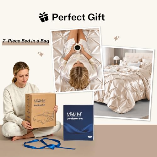 Satin Twin Comforter Set Beige