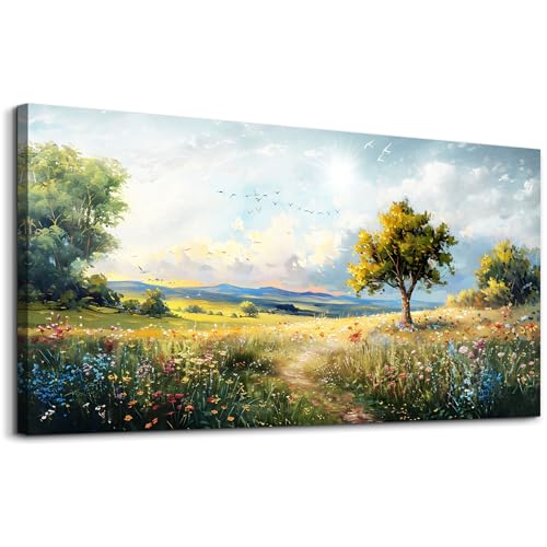 Large Wall Art For Living Room Wall Decor For Bedroom Office Decorations Pastoral Wall Paintings Scenery Abstract Watercolour Farmhouse Pictures Modern Posters Canvas Prints Artwork Home Decor