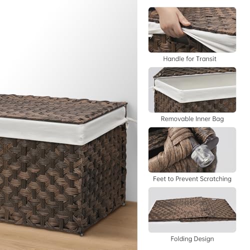 Wicker Storage Basket with Lid