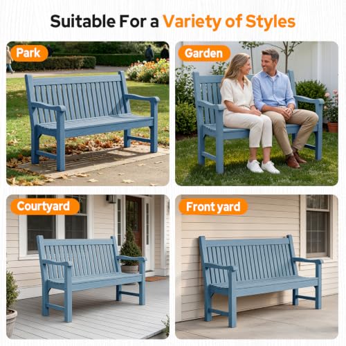 2 Person Outdoor Bench with 700 Lbs Weight Capacity