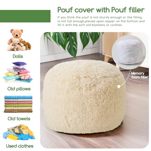 Round Stuffed Pouf Ottoman