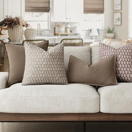Decorative Floral Print Throw Pillow Covers 20×20 Inch (2 Count)