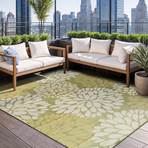 Outdoor Rug 6x9 Modern Exotic Tropical Leaf Area Rugs for Indoor and Outdoor Patio Deck Porch Garden Water Resistant Washable Outside Carpet