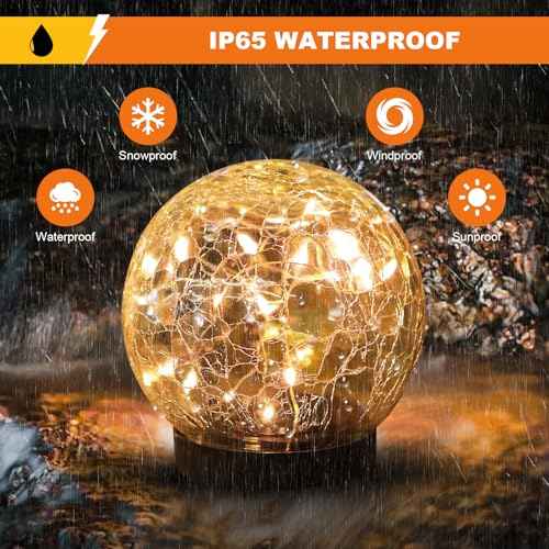 Solar Globe Lights Outdoor Waterproof