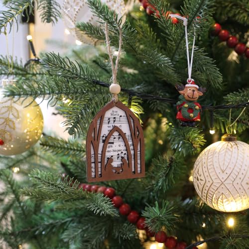 18 Pieces Sheet Music Nativity Scene Christmas Tree Ornaments Set (18 Count)