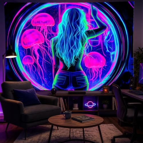 Sexy Woman Tapestry Blacklight Tapestry 59x78 Inch