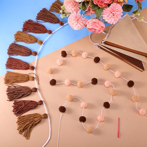 4 Pcs 9.8 ft Pom Pom Garland for Classroom Bulletin Board (4 Count)