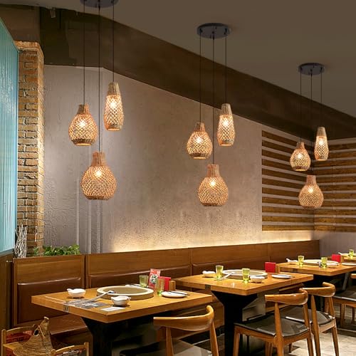 3 Light Rattan Pendant Light