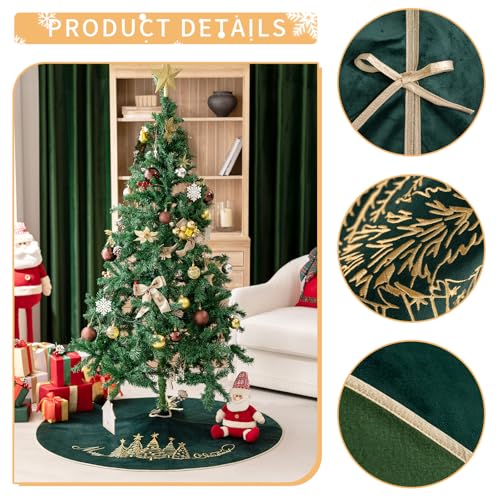 50 Inch Green Velvet Christmas Tree Skirt