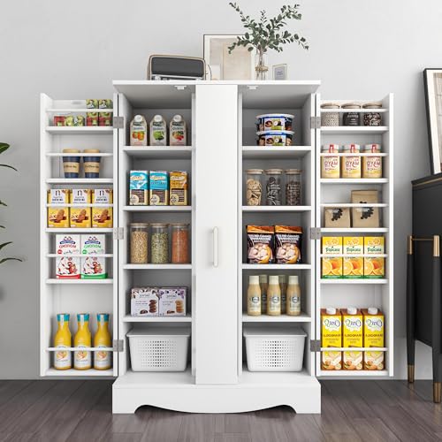 47" Kitchen Pantry Cabinet with Adjustable Shelves and Drawer