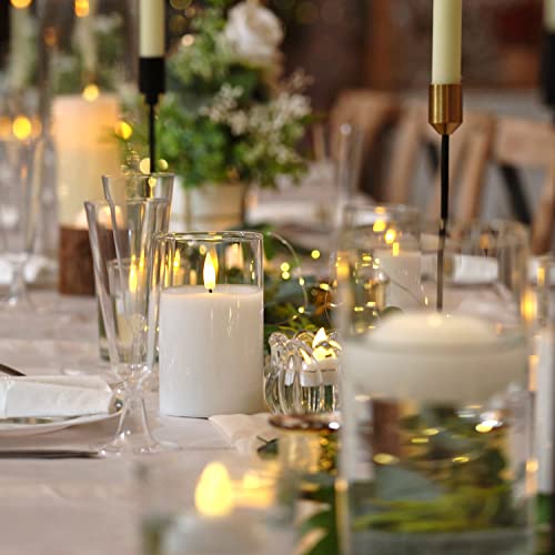 Pure White Glass Flameless Candles (3 Count)