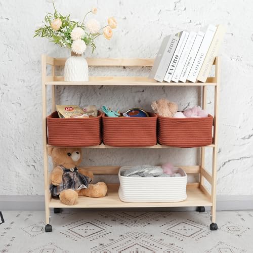 Small Woven Storage Baskets for Shelves (3 Count)