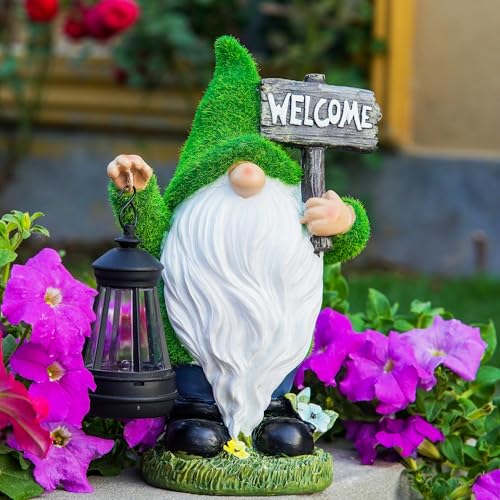 Solar Halloween Gnome Outdoor Garden with Solar Lantern