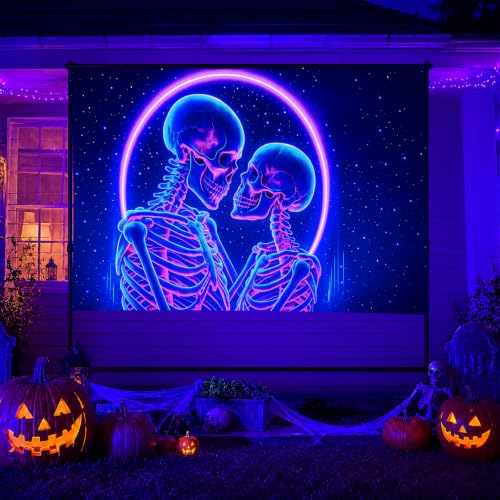 Halloween Tapestry Skull Wall Art 78x59 Inch Uv Reactive Tapestry