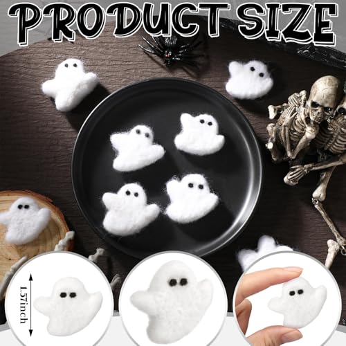 24 Pcs Halloween Cute Felt Ghosts Halloween DIY Ornament (24 Count)