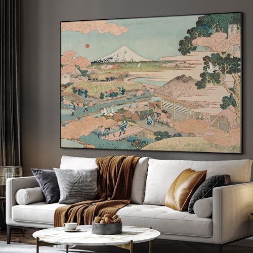 36"x46" Extra Large Framed Wall Art Japanese Ukiyo