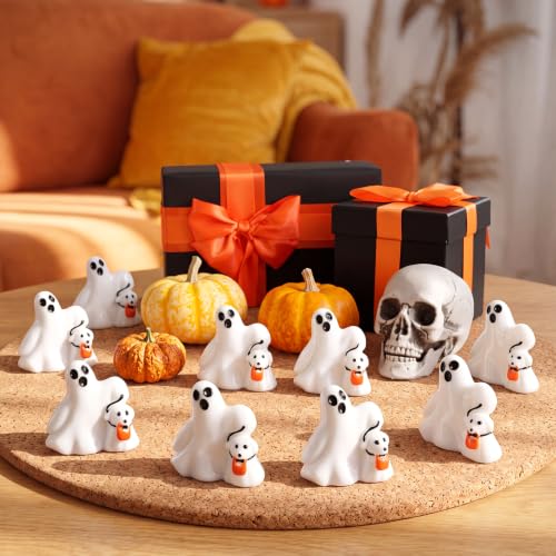 50 Pcs Halloween Mini Ghosts Figurines Resin Tiny Ghosts (50 Count)