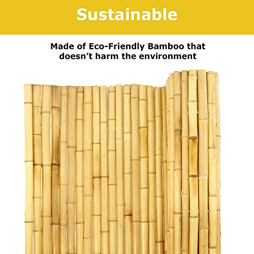 Natural Bamboo Fencing Decorative Rolled Fence Panel 1 in D x 6 ft H x 8 ft L