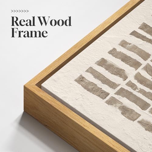 Framed Neutral Beige Abstract Canvas Prints Wall Art Decor