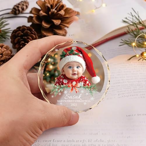 Personalized Babys First Christmas Ornament 2025 Girl Boy