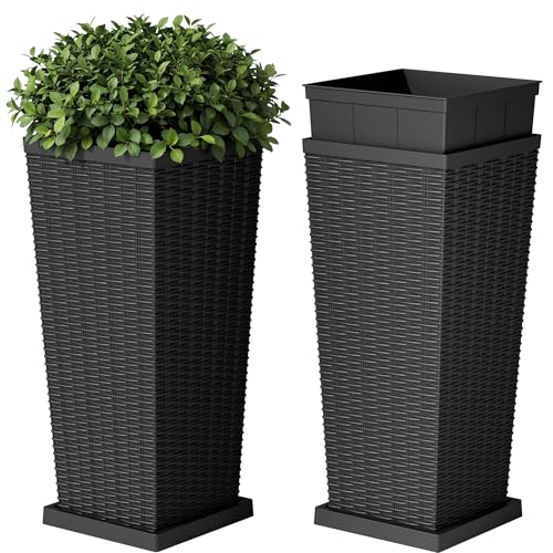 Resin 24'' Tall Planters (2 Count)