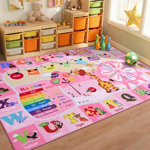 BENRON 5x7 Playroom Rug for Kids Washable